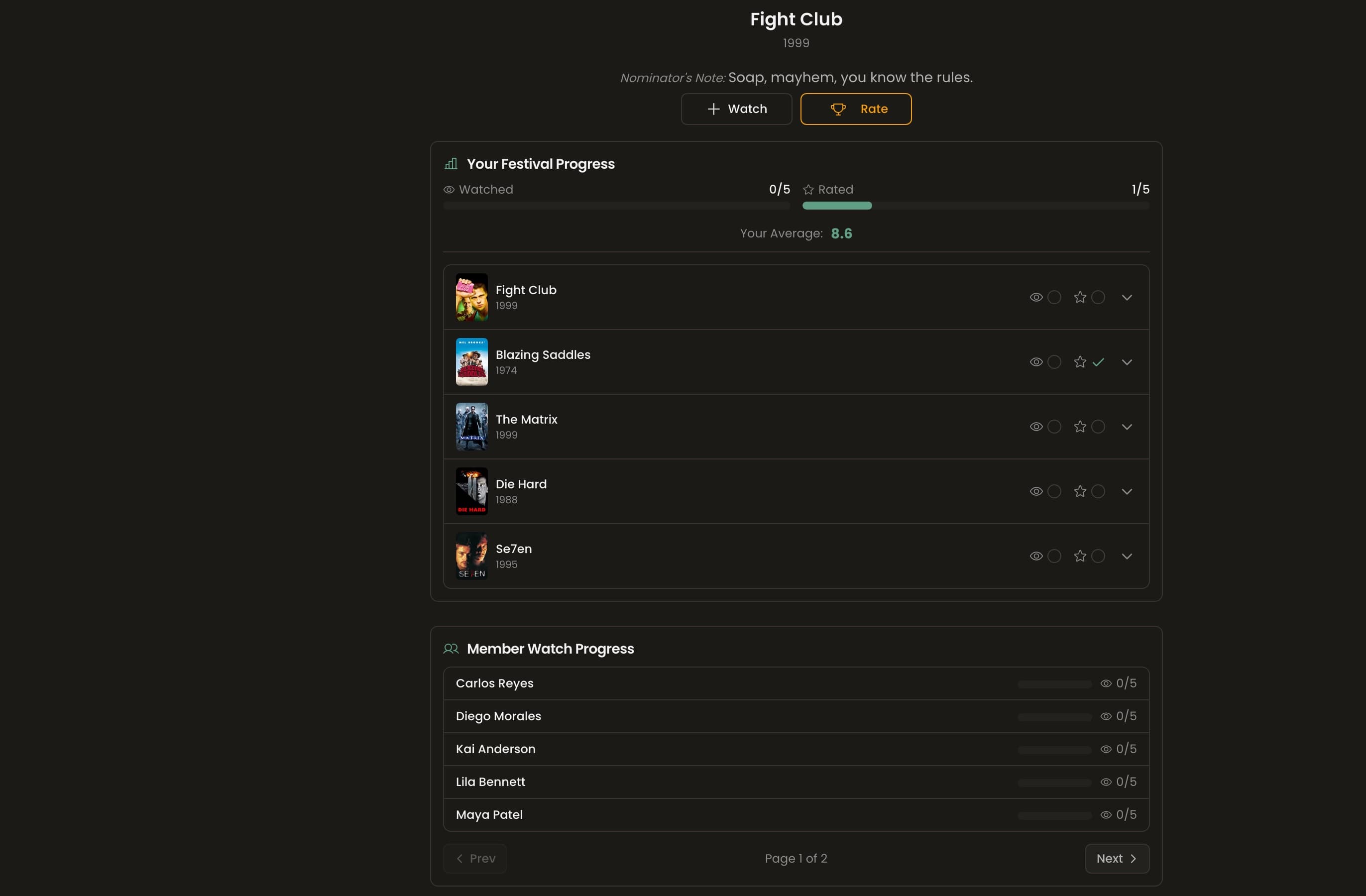 Watch the lineup