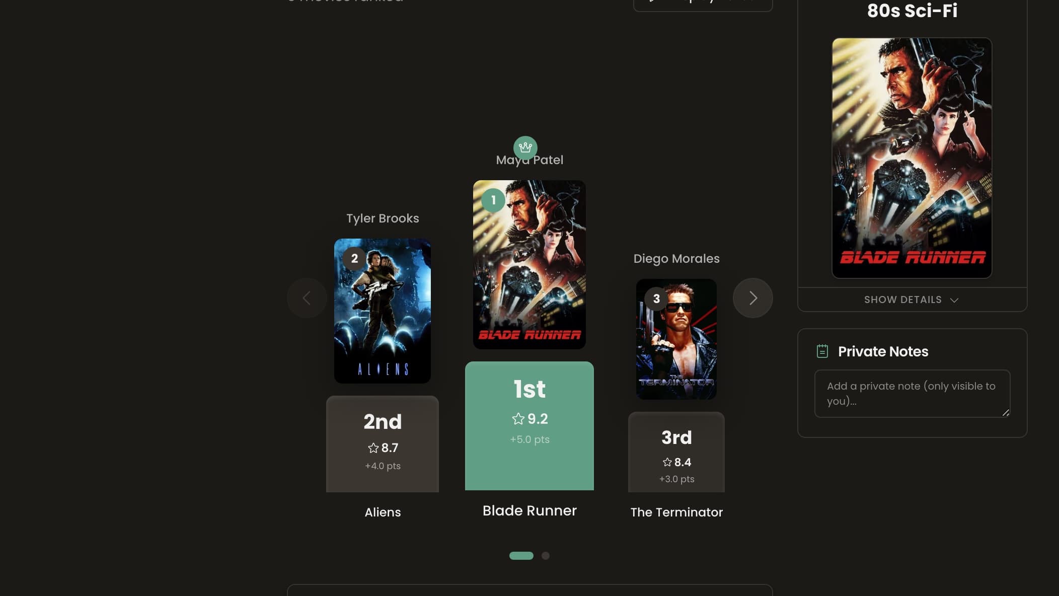 Reveal the standings